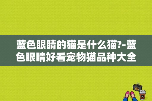 蓝色眼睛的猫是什么猫?-蓝色眼睛好看宠物猫品种大全